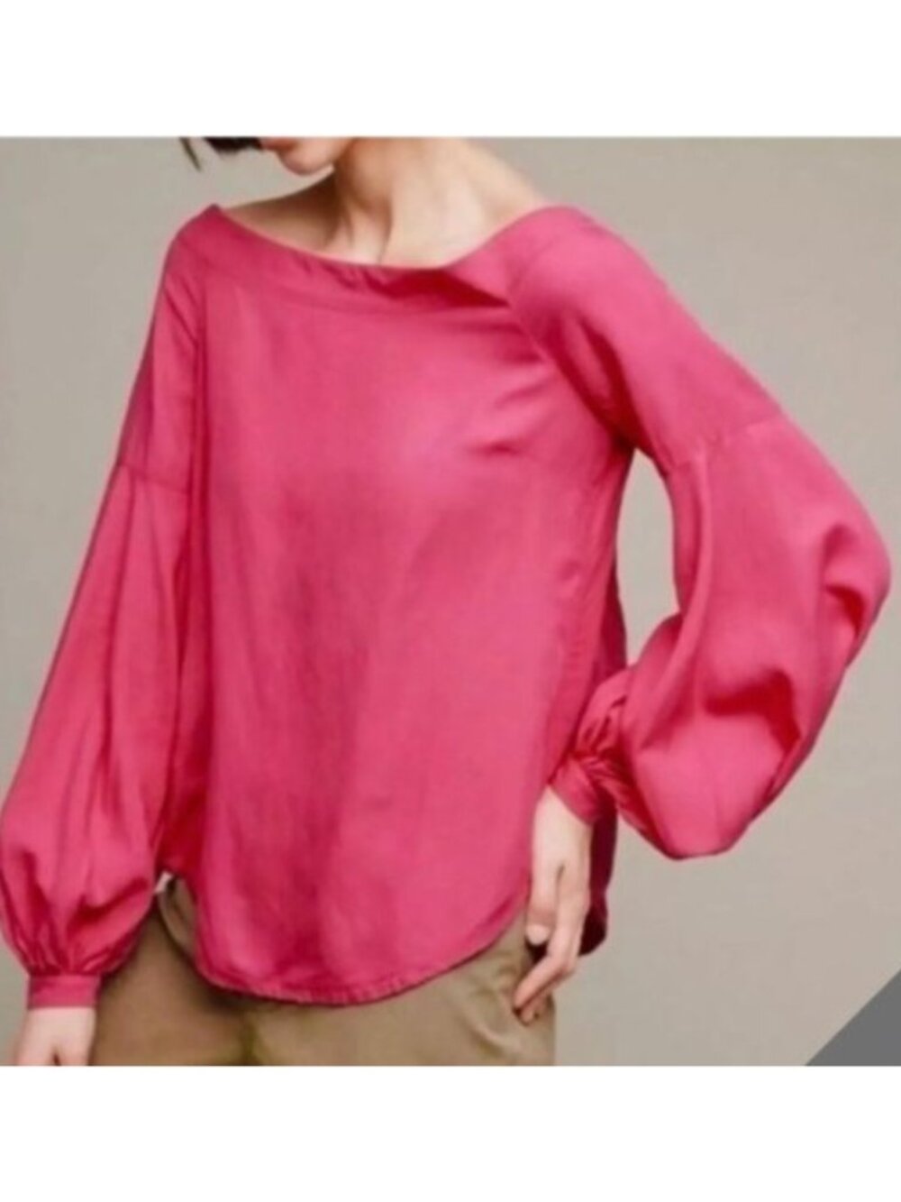 Anthropologie Floreat Hot Pink Mazza Off The Shoulder blouse size 12 top womens